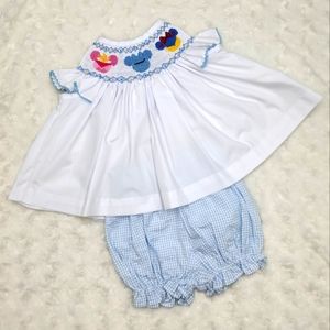 Disney-inspired baby girl smocked outfit size 6 months